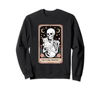 The Purr Prophet Tarot Cat Skeleton Mystic Moon Sweatshirt