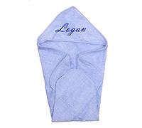 The Pyjama Party Baby Boy Girl Personalised Hooded Bath Towel Bathing Wrap 75 x75 (Blue Towel Name Only)