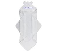 The Pyjama Party Baby Boy Girl Personalised Hooded Bath Towel Bathing Wrap 75 x75 (White Towel With Ears Name Only)