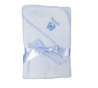 The Pyjama Party Baby Boy Girl Personalised Hooded Bath Towel Bathing Wrap White 75 x75 (Baby Feet Blue Towel)