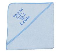 The Pyjama Party Baby Boy Girl Personalised Hooded Bath Towel Bathing Wrap White 75 x75 (Bath and Bed For Baby Boy)