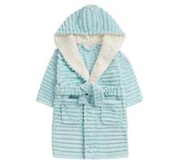 The Pyjama Party Girls Personalised Dressing Gown Robe Soft Flannel Fleece 2-3Y To 13Y (Mint Jacquard Hoop, 5-6 Years)
