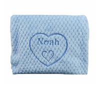 The Pyjama Party Personalised Baby Blanket Fluffy and Soft Lovely Keepsake 100x75cms (Blue)