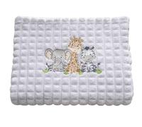 The Pyjama Party Personalised Safari Baby Blanket - Soft Embroidered Newborn Gift 75cm x 100cm (Grey)