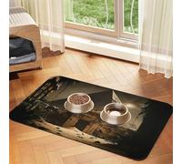 The Pyramid of The Lost World Pet Feeding Mat Dog Cat Eating Food Absorbent Leather Tablecloth for and Water Bowl Waterproof No Stains Quick Dry Non-Slip 23.62 * 15.75IN