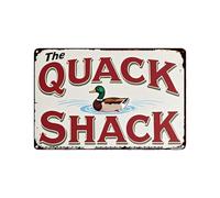 The Quack Shack Sign - Rustic Duck & Chicken Coop Metal Sign, 12x8 Inch - Vintage Waterfowl Decor for Home, Pub, Bar - Durable Tin Wall Plaque, Door Name Plate