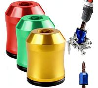 The Quantum Grip Strong Magnetic Screw Ring, 1/4 Inch/6.35mm Universal Magnetic Screw Ring Head, Never Drop Another Screws Again for Power Tools, Alloy Screw Holder for DIY Repair (A-3pcs)