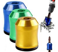 The Quantum Grip Strong Magnetic Screw Ring, 1/4 Inch/6.35mm Universal Magnetic Screw Ring Head, Never Drop Another Screws Again for Power Tools, Alloy Screw Holder for DIY Repair (C-pcs)