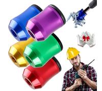 The Quantum Grip Strong Magnetic Screw Ring, 1/4 Inch/6.35mm Universal Magnetic Screw Ring Head, Screwdriver Head (Colors(5pack))