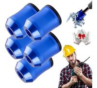 The Quantum Grip Strong Magnetic Screw Rings, 5Pcs 1/4 Inch/6.35mm Universal Magnetic Screw Ring Head, Screwdriver Head Ring for Home Improvement, Furniture Assembly (Blue)