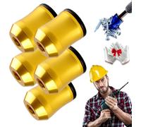 The Quantum Grip Strong Magnetic Screw Rings, 5Pcs 1/4 Inch/6.35mm Universal Magnetic Screw Ring Head, Screwdriver Head Ring for Home Improvement, Furniture Assembly (Yellow)