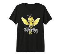 The Queen Bee is 18 Honeybee Hive 18th Birthday Women Premium T-Shirt