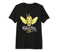 The Queen Bee is 28 Honeybee Hive 28th Birthday Women Premium T-Shirt