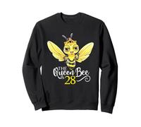 The Queen Bee Is 28 Honeybee Hive 28th Birthday Women Sweatshirt