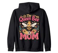 The Queen Bee Mom Honey Bee Beekeeper Mother Zip Hoodie