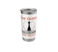 The Queen Goes Everywhere She Wants Chess Player Game Night Stainless Steel Insulated Tumbler