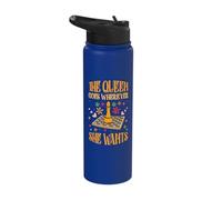 The Queen Goes Wherever She Wants Checkmate Chess Player Stainless Steel Insulated Water Bottle