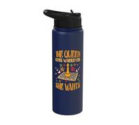 The Queen Goes Wherever She Wants Checkmate Chess Player Stainless Steel Insulated Water Bottle