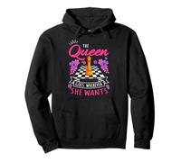 The Queen Goes Wherever She Wants Checkmate Chess Pullover Hoodie