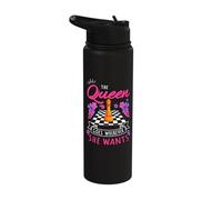 The Queen Goes Wherever She Wants Checkmate Chess Stainless Steel Insulated Water Bottle