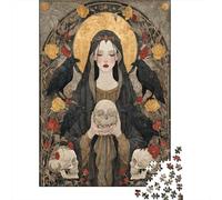 The Queen Has Long Flowing Hair And Holds A Skull in Her Hand Puzzle 38x26cm/1000pcs Puzzles, Die Für Erwachsene Und Personen Ab 14 Jahren Geeignet Sind