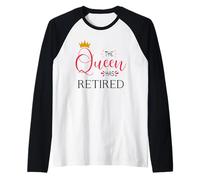 The Queen has Retired boy Funny Retirement Women Grandma Raglan Baseball Tee
