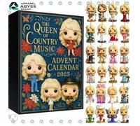 The Queen of Country Music Advent Calendar 2025,24 Day Christmas Countdown Calendar, Christmas Vacation Tree Decor Advent Calendar Set Keychain Countdown Calendars, Decorations for Kids Fans