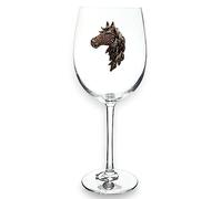 THE QUEENS' JEWELS Horse Head Jeweled Stemmed Wine Glass, 21 oz. - Unique Gift for Women, Birthday, Cute, Fun, Not Painted, Decorated, Bling, Bedazzled, Rhinestone