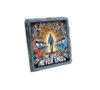 The Quest Never Ends Arcade Gamer Coaster Retro Gaming Artwork Slate Coaster (slco-kf25-7764)