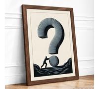 The Question Framed Wall Art Print A4 Walnut