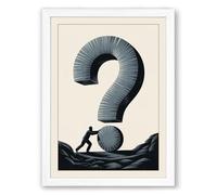 The Question Modern Framed Wall Art Print A1 (84.1×59.4cm) White, Wall Decor for Living Room, Bedroom, Office & Home, Ready to Hang, Art Gift
