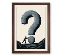 The Question Modern Framed Wall Art Print A4 (29.7×21cm) Walnut, Wall Decor for Living Room, Bedroom, Office & Home, Ready to Hang, Art Gift