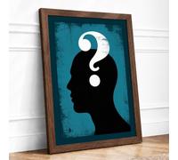 The Question Within Modern Framed Wall Art Print A4 (29.7×21cm) Walnut,