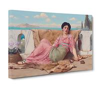 The Quiet Pet By John William Godward Canvas Print | Gallery Wrapped 30mm Frame Wall Art | 30x20 inches | Ready to Hang | Classic Picture | Living Room Bedroom Lounge Office
