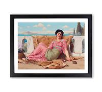 The Quiet Pet By John William Godward Classic Painting Framed Print | A2 Black Framed Wall Art | Ready to Hang | Classic Historical Picture | Living Room Bedroom Lounge Office