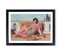 The Quiet Pet by John William Godward Framed Print | A2 Black Framed Wall Art | Ready to Hang | Modern Nature Picture | Living Room Bedroom Lounge Office