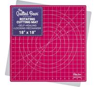 The Quilted Bear 18" x 18" Rotating Self-Healing Cutting Mat, Pink