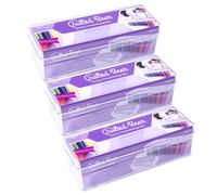 The Quilted Bear 27 Spool Thread Box - Premium Strong & Durable Acrylic Embroidery Thread Organiser/Sewing Storage Box for Maximum 5.5cm Spool 19.5 x 7 x 6cm x 3 Pack
