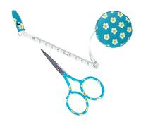 The Quilted Bear - Daisy Print 3.5" Embroidery Scissors & Daisy Retractable Tape Measure with Double Sided Metric & Imperial Measuring Tape for Sewing, Tailors or as a Body Measuring Tape 150cm/60"