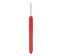 The Quilted Bear Ergonomic Soft Grip Silicone Rubber Handle Crochet Hook - 4.5mm, Aluminium, Red