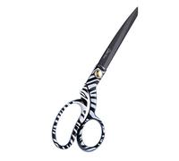 The Quilted Bear Fabric Scissors - 8.5" (21.5cm) Titanium Precision Blade Sharp Heavy Duty Sewing Scissors for Sewing for Fabric, Crafting & Quilting with Your Choice of Multiple Designs (Zebra Print)