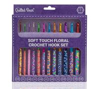 The Quilted Bear Floral Crochet Hooks with Soft Touch Handles, Set of 12