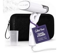 The Quilted Bear Folding 2-in-1 Travel Steamer and Iron, Black Carry Case | Lightweight Fabric & Clothes Steamer, Ready in 25 Seconds, Hardshell Storage, 100ml Anti-Drip Water Tank, 1200W, 1.9m cable