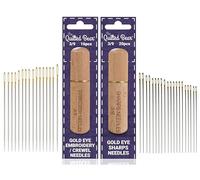 The Quilted Bear Gold Eye Crewel & Sharps Sewing Needle Bundle