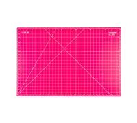 The Quilted Bear Large Cutting Mats - Sewing & Quilting Five Layer Heavy Duty Self Healing Cutting Mat 24" x 36" (A1) with 60 & 45 Degree Angle Markings (Pink)