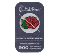 The Quilted Bear Magnetic Needle Minders - Enamel Needle Keeper for Sewing, Embroidery & Cross Stitch Accessories | Secure Holder for Sewing Pins & Needles (Rose)