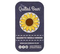 The Quilted Bear Magnetic Needle Minders - Enamel Needle Keeper for Sewing, Embroidery & Cross Stitch Accessories | Secure Holder for Sewing Pins & Needles (Sunflower)