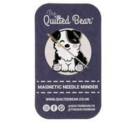 The Quilted Bear Magnetic Needle Minders - Enamel Needle Keeper for Sewing, Embroidery & Cross Stitch Accessories | Secure Holder for Sewing Pins & Needles (Collie Dog)