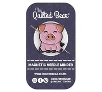 The Quilted Bear Magnetic Needle Minders - Enamel Needle Keeper for Sewing, Embroidery & Cross Stitch Accessories | Secure Holder for Sewing Pins & Needles (Pig)