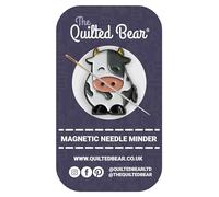 The Quilted Bear Magnetic Needle Minders - Enamel Needle Keeper for Sewing, Embroidery & Cross Stitch Accessories | Secure Holder for Sewing Pins & Needles (Cow)